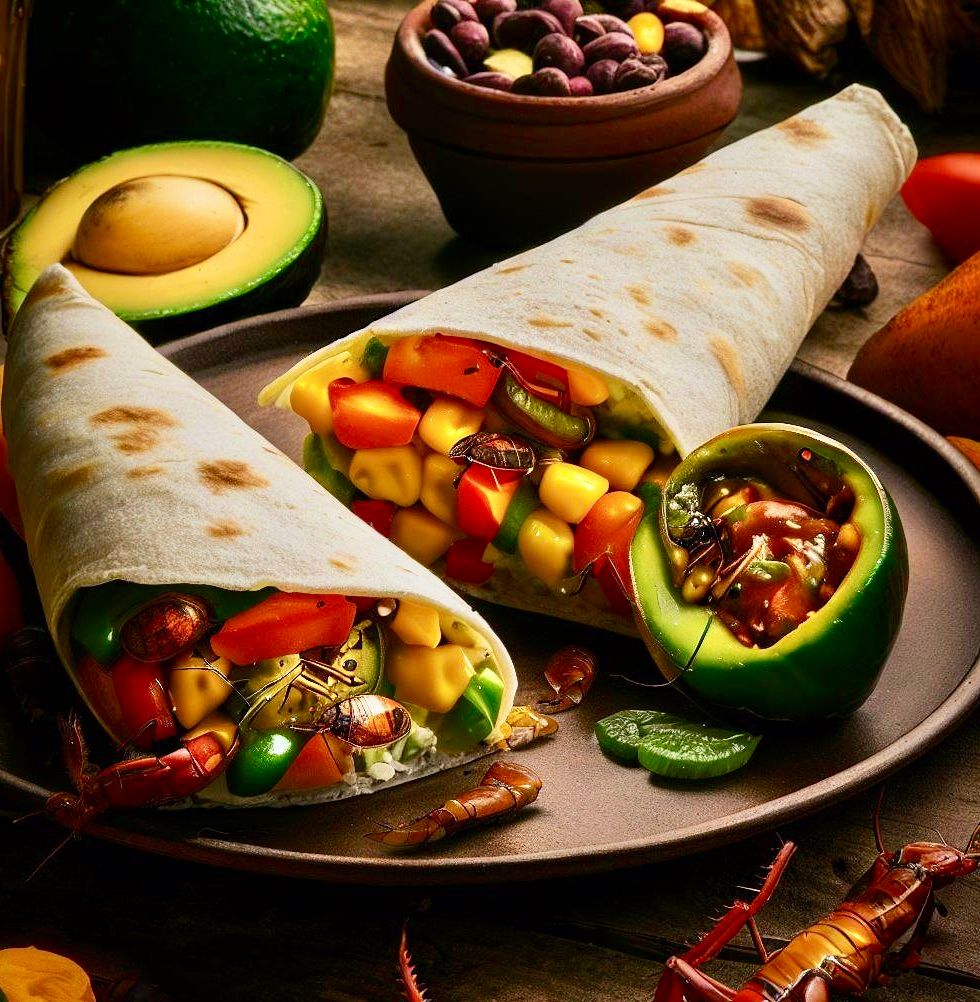 Entomophagy Vegan Authentic Oaxaca Cheese and Veggie Burritos, Tacos