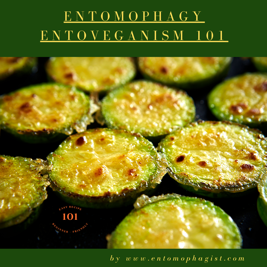Image depicts Grilled zucchini halves, glistening with herbs and spices, headline this Entomophagy and Entoveganism 101 guide.