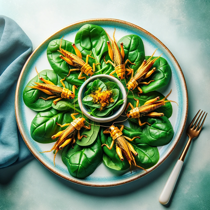 Chef Luciano's Entovegan Delight: 'Spinach Linguini' A Culinary Journey with Grasshopper Alfredo